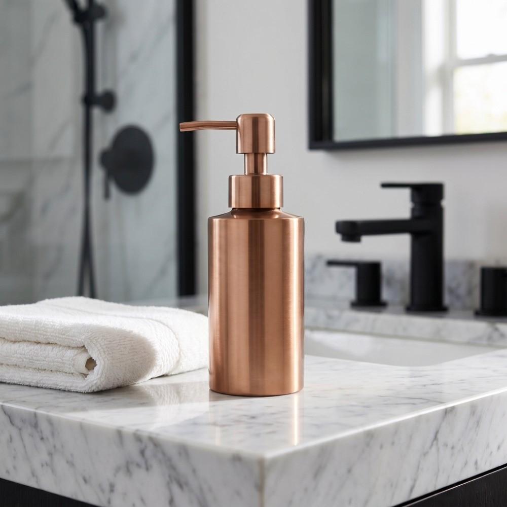 Stainless Steel Soap Dispenser Rose Gold Liquid Dispenser Pump Bottle Salon Home Hotel Office