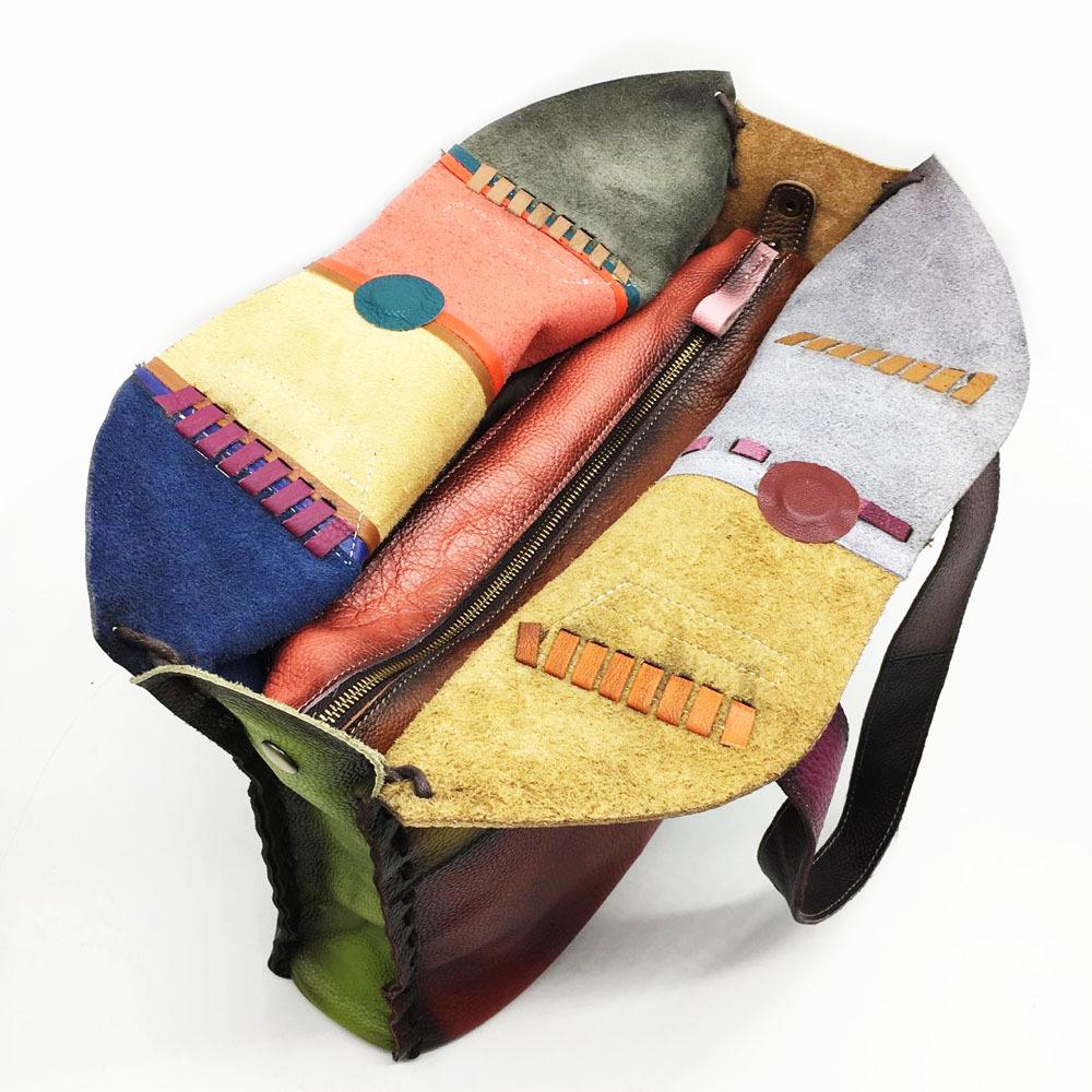 Кожаная женская сумка, сумка-тоут из сшитой вручную полированной коровьей кожи, повседневная сумка для покупок