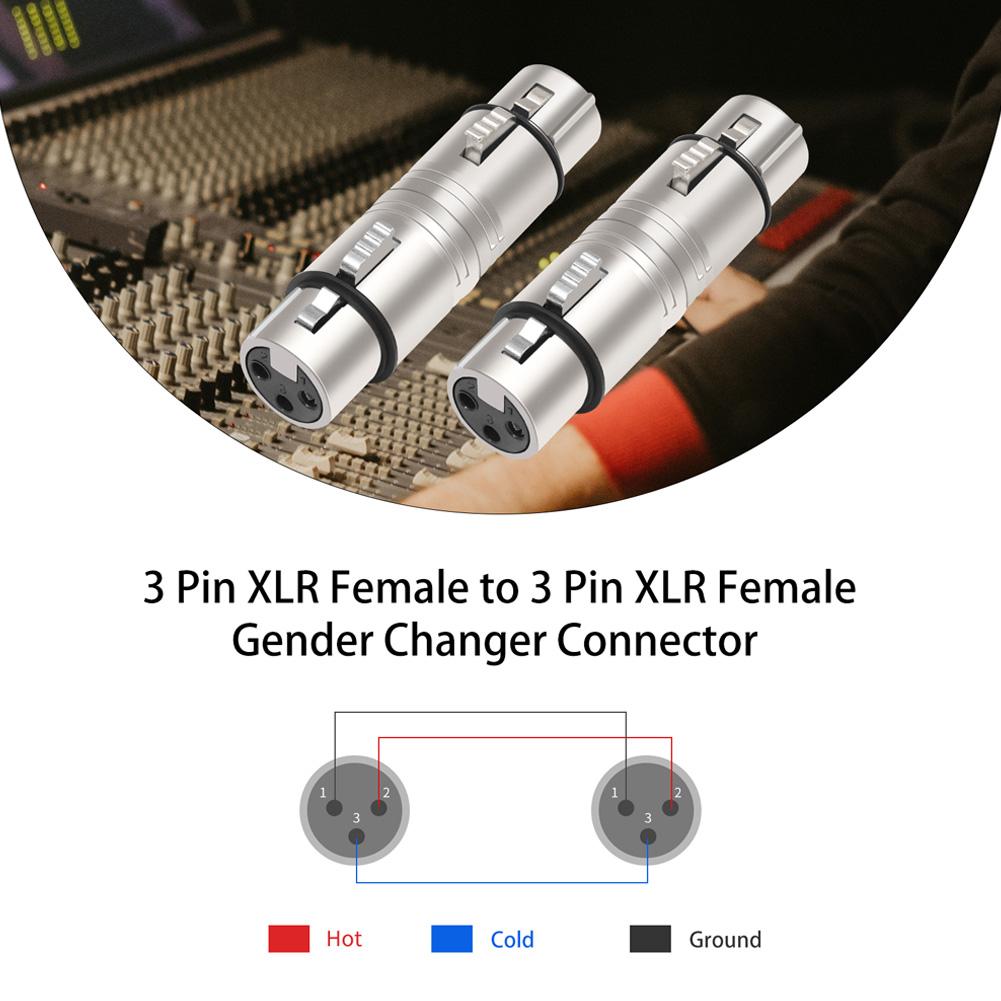 XLR 3-контактный на 3-контактный Адаптер-переходник для микрофонной линии XLR, удлинитель корпуса микрофона для микрофона, стереомикшера