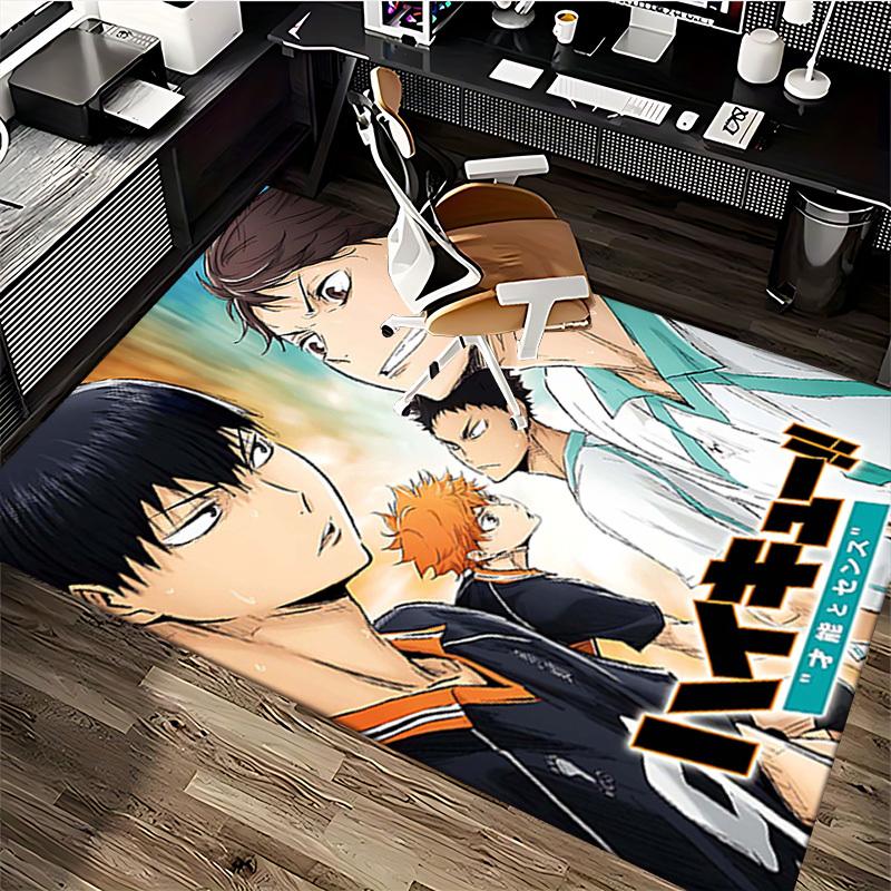 1pc Haikyuu!! Kageyama Tobio Anime Cartoon Design Office Chair Mat Non-Slip Carpet Suitable for Home Decor Living Room Bedroom Game Room Seasonal Gift