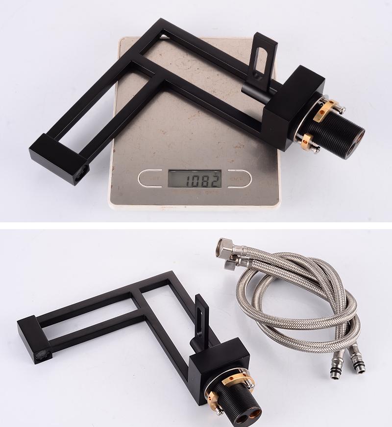 BAKALA Современные смесители для раковины Черные смесители для раковины Латунные смесители для ванной комнаты Квадратный смеситель для раковины Черный смеситель для раковины Холодная и горячая вода