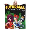 Мультяшное комиксное одеяло Futurama, теплое, мягкое, для детей, плюшевое постельное белье, пледы, уличный тренд, домашний декор, фланелевое покрывало, чехол на диван-кровать