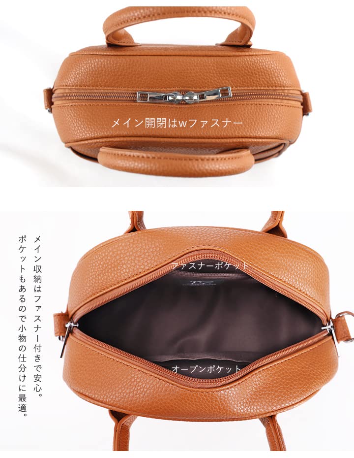 Lizdays Легкая и прочная круглая сумка-бостон женская сумка/через плечо (Серый Бежевый)