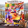 The Amazing Digital Circus Flannel Blanket, Personalized Custom Name Text, Soft Warm Plush Throw Blanket For Gift