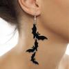 Layered Skull Bat Earrings Lightweight Acrylic Halloween Ear Pendant Jewelry For Women Spooky Costume Accessories