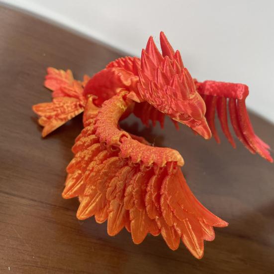 3D Printed Phoenix Figurine Movable Joints Colorful Bird Figure Articulated Animal