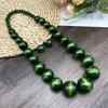 Exaggerate Suite Fashion Bohemian Style Wooden Bead Necklace Earrings Suite Vacation Style