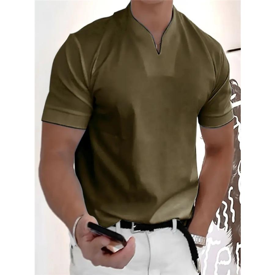Muscle Мужская спортивная футболка для фитнеса больших размеров, мужская эластичная хлопковая летняя рубашка-поло с коротким рукавом и V-образным вырезом