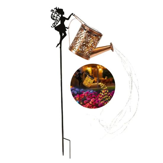 Солнечный фонарь-лейка Металлическая лейка Гирлянда Ретро Полый Светодиодный Солнечный Фонарь для Украшения Сада, Патио, Двора, Садовой Дорожки