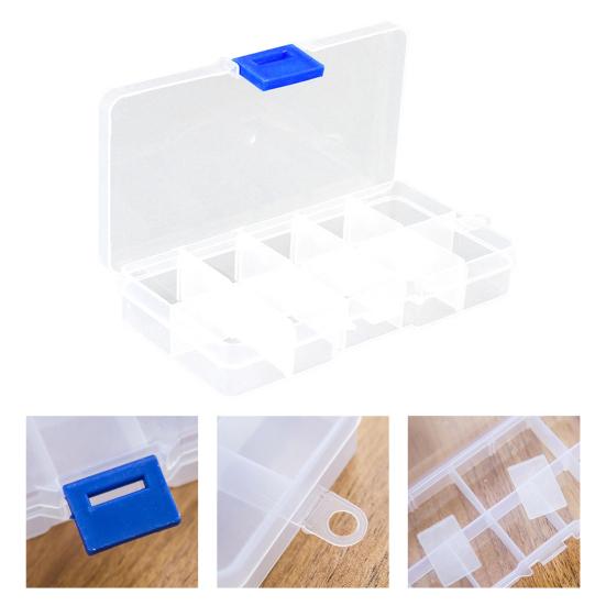 Pill Box 10 Grids Detachable Transparent Necklace Jewelry Storage Case for Home