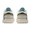 Jordan Air Jordan 1 Slip Resistant Abrasion Resistant Low top Vintage Basketball Shoes Women's Beige Brown HQ3440-101(Team181-)