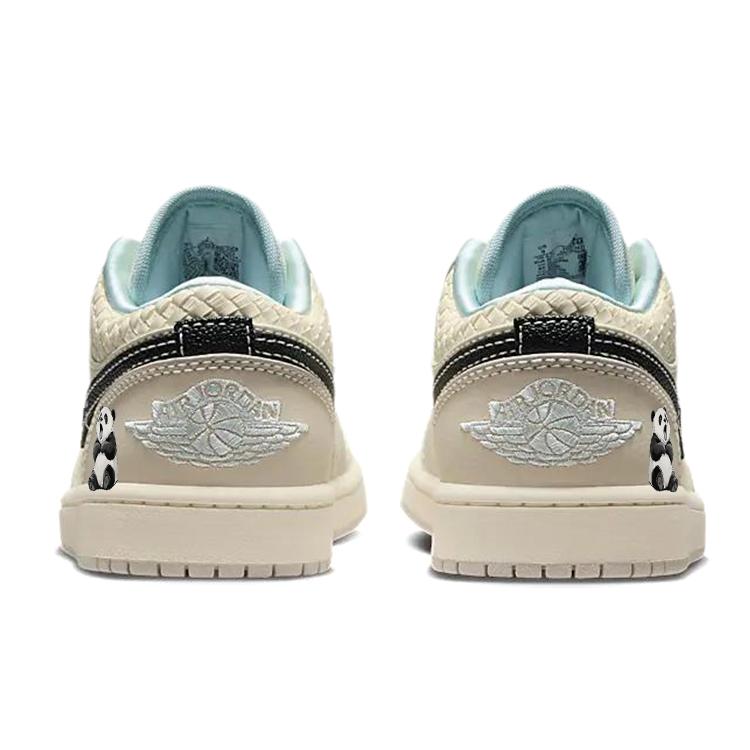 Jordan Air Jordan 1 Slip Resistant Abrasion Resistant Low top Vintage Basketball Shoes Women's Beige Brown HQ3440-101(Team181-)