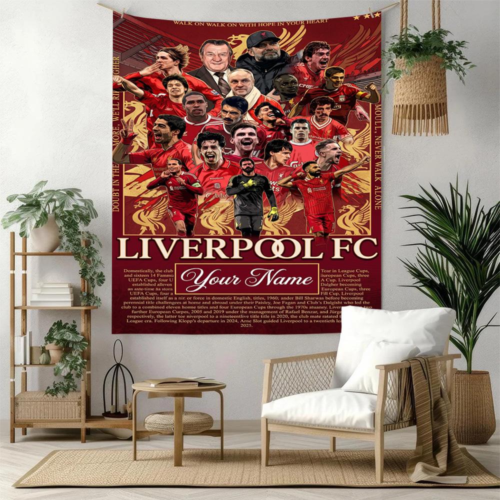 Liverpool Team Custom Your Name Wall Decor Tapestry Art For Pet Memorial Birthdaywedding Party Backdrop Family Gift