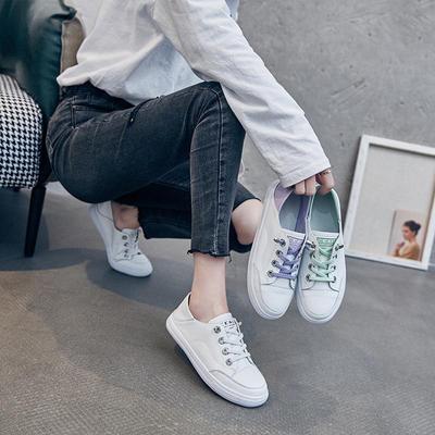 Белые женские туфли на плоской подошве - весна/осень 2025 г., корейский стиль, круглый носок, низкий верх, дышащий, повседневный тренд