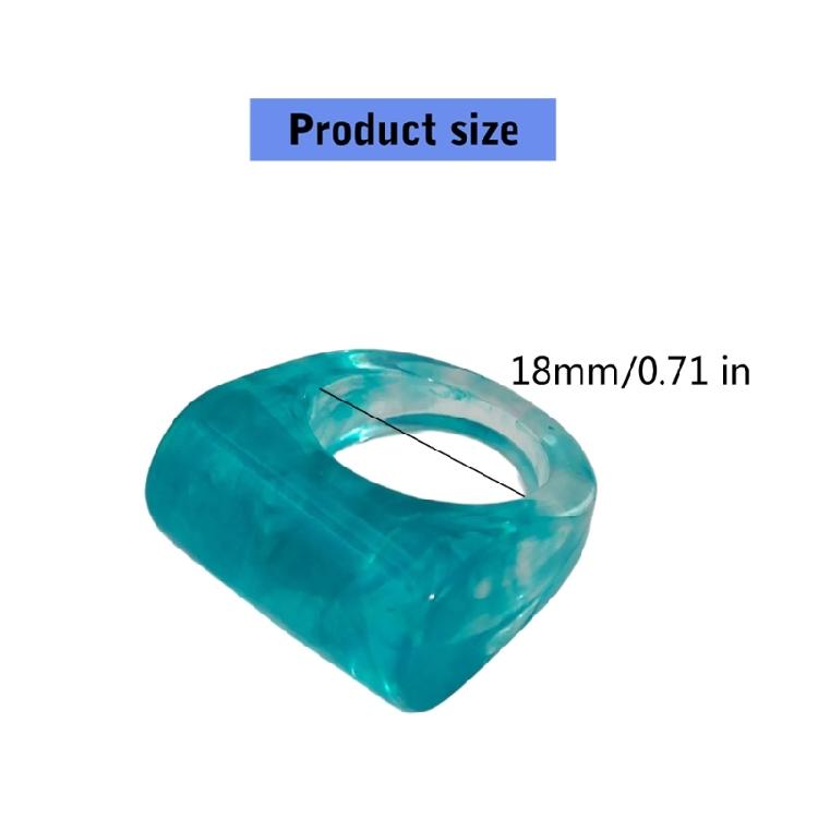 Красочные геометрические кольца из смолы Прочный аксессуар для повседневных стилей