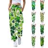 Women's Fashion Sport St. Patrick's Day Printed Drawstring Pocket Casual Sweatpants Pants