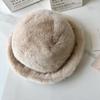 Thick Fur Bucket Hat Windproof Furry Beanies Hat Fashion Winter Fisherman Hat  Winter