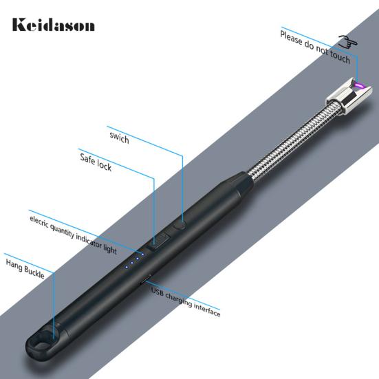 Прочный безмасляный USB-зажигатель с вращением на 360 градусов, газовая плита, угольная свеча, плазменная дуга для приготовления пищи