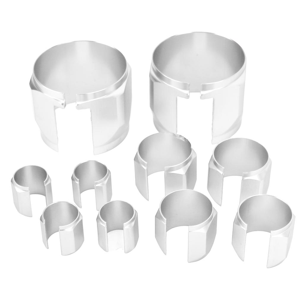 Комплект декоративных шланговых оплеток из нержавеющей стали Универсальный набор оплеток для радиаторных шлангов Экстремально термостойкий для автомобиля Серебристый