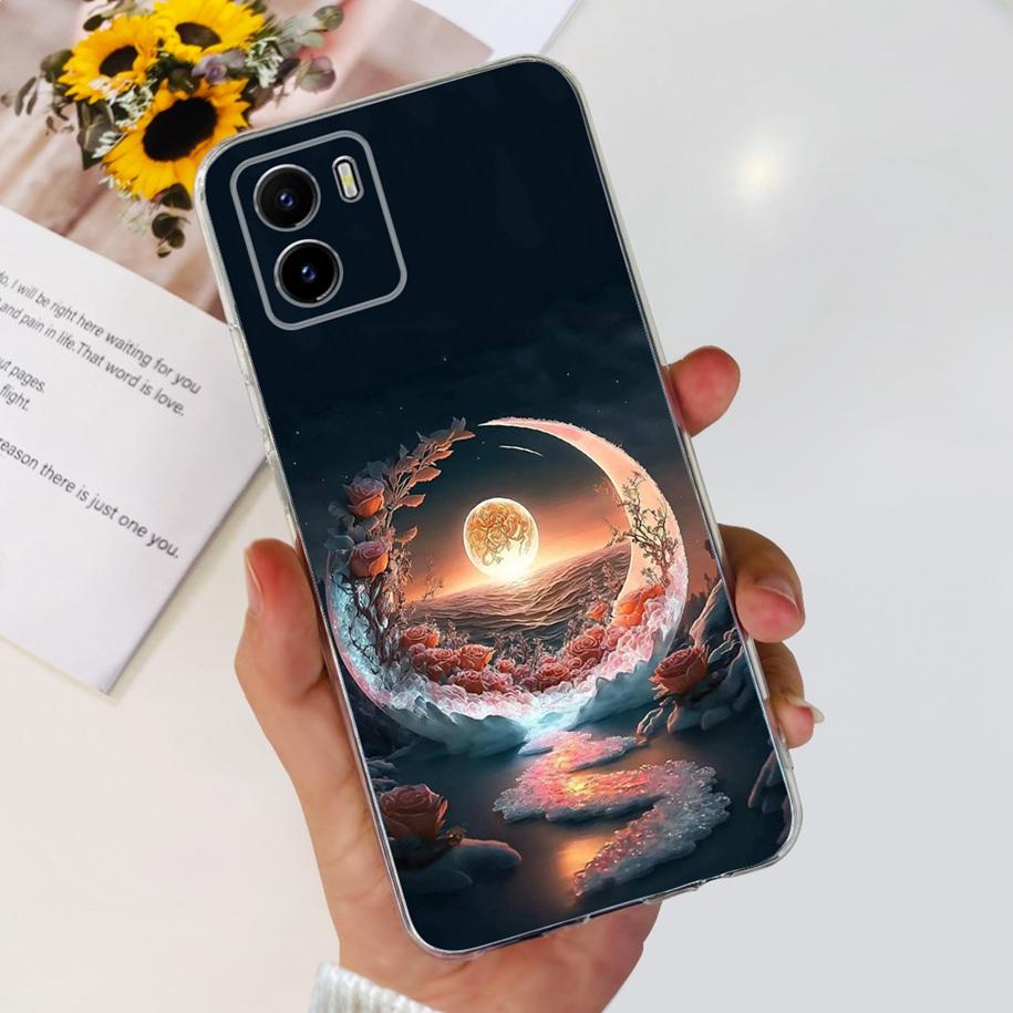 Для Vivo Y15s Y15A Y15C Чехол V2134 V2120 V2147 V2139 Популярный Цветок Тонкий Мягкий Силикон Прозрачная Задняя Крышка Для Vivo Y01 V2166 Чехол