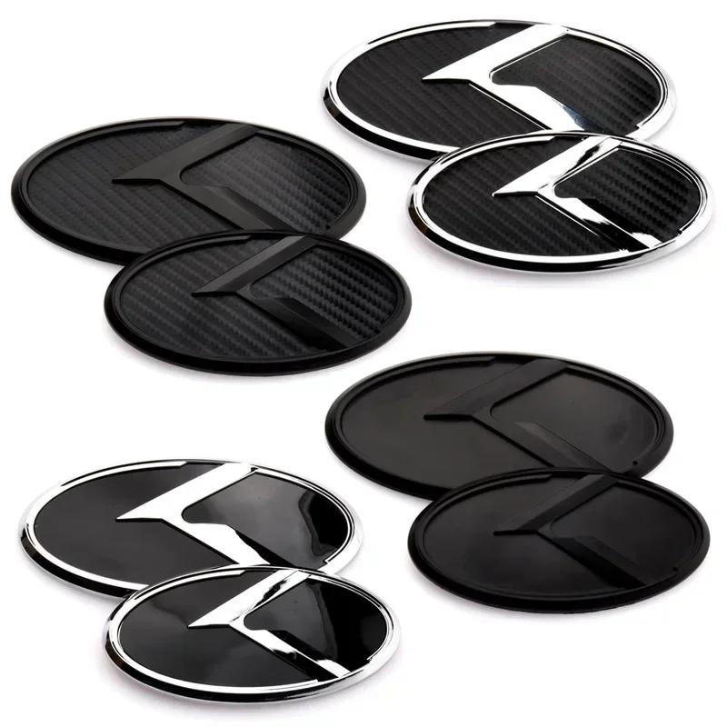 2Pcs 3D ABS K Logo Front Grille Rear Trunk Emblem Badge Sticker Decal For Kia K5 2011-2013 Optima Forte 2009-2014 etc