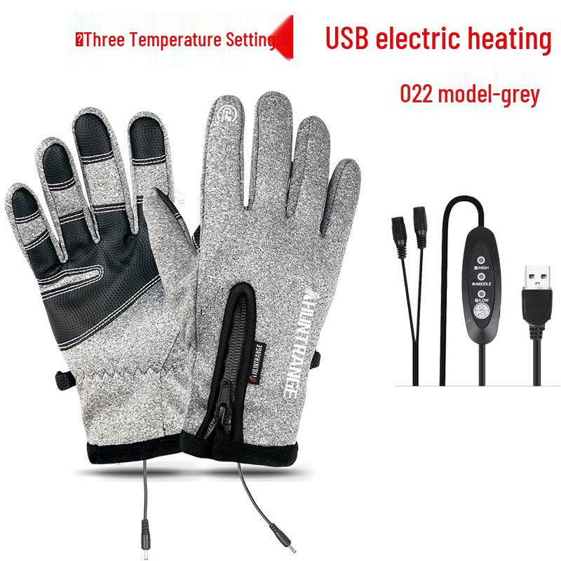 USB Heated Waterproof Cycling Gloves - Windproof, Fleece-Lined, Night Reflective, 5V Electric Warmth