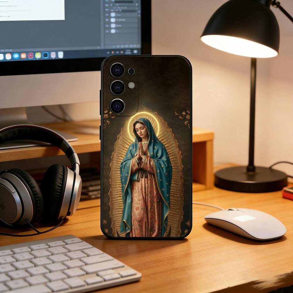 Virgin Mary Phone Case For Samsung S25,S24,S21,S22,S23,S30,Ultra,S20,Plus,Fe,Lite,Note,10,Black Cover