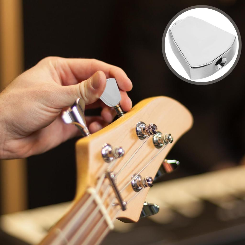 ERINGOGO Metal Guitar Set of for Electric and Folk Durable Replacement Silver Knobs, 6, Guitars, Parts,