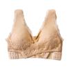 Women Bra Push Up Padded Wireless Shockproof Solid Color Lace Anti-sagging Soft Elastic Sport