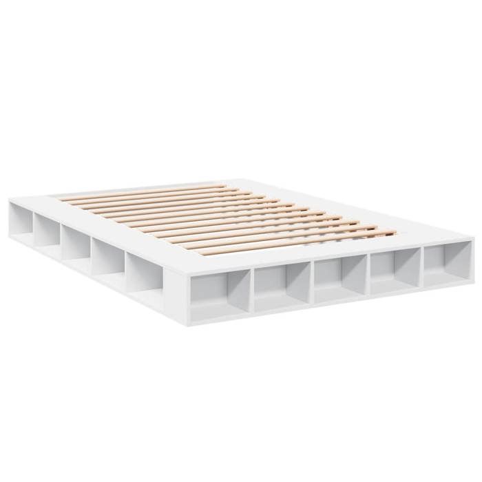 VidaXL Cadre de lit blanc 140x200 cm bois d'ingénierie, lit, lit de rangement, cadre de lit double, lit double, meuble de 3280475