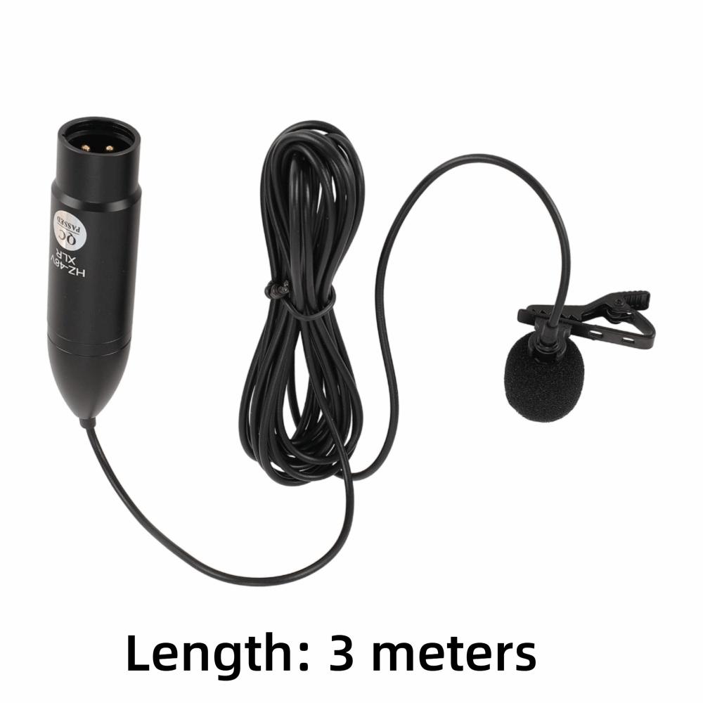 Noise Reduction Lavalier Microphone 48V Phantom Power XLR Lavalier Mic Portable Mono Multi-Scene