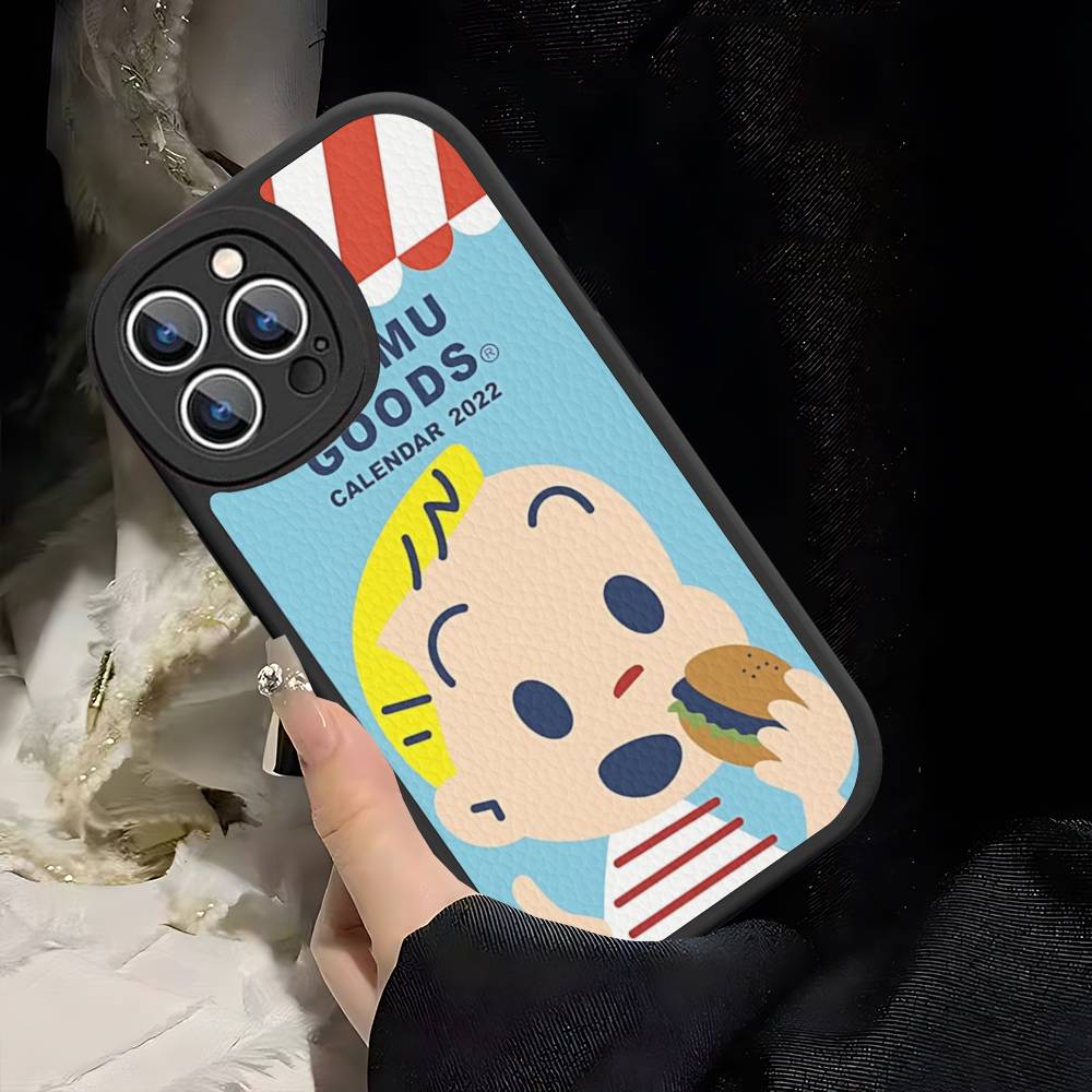 Кавайи O-OSAMU-G-GOODS Милый чехол для телефона для iPhone 16 15 14 13 12 11 Pro Max Plus Мягкий кожаный чехол