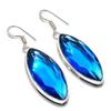 London Blue Topaz Gemstone 925 Sterling Silver Jewelry Earring 2.25"