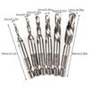 6pcs M3-M10 Screw Tap Drill Bits HSS Taps Countersink Deburr Set Metric Combination Bit 1/4Inch Hex Quick Change