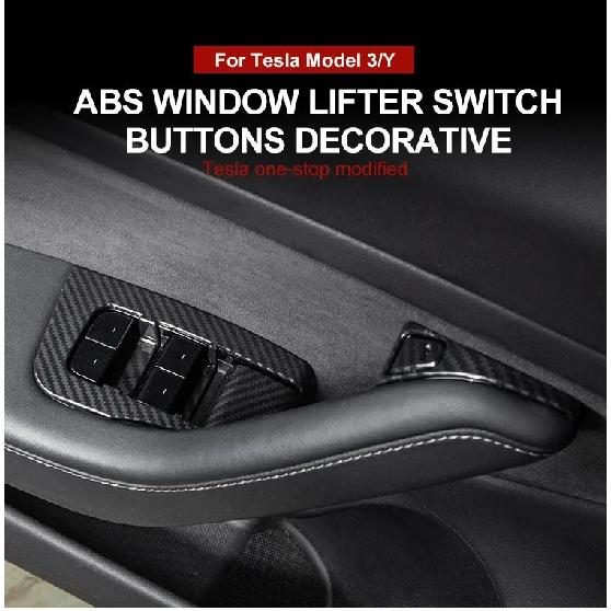 For Tesla Model Y/3/3+ Highland Window Lifter Switch Buttons Cover Trim Frame Button Stickers 2017-2024 Car Interior Accessories