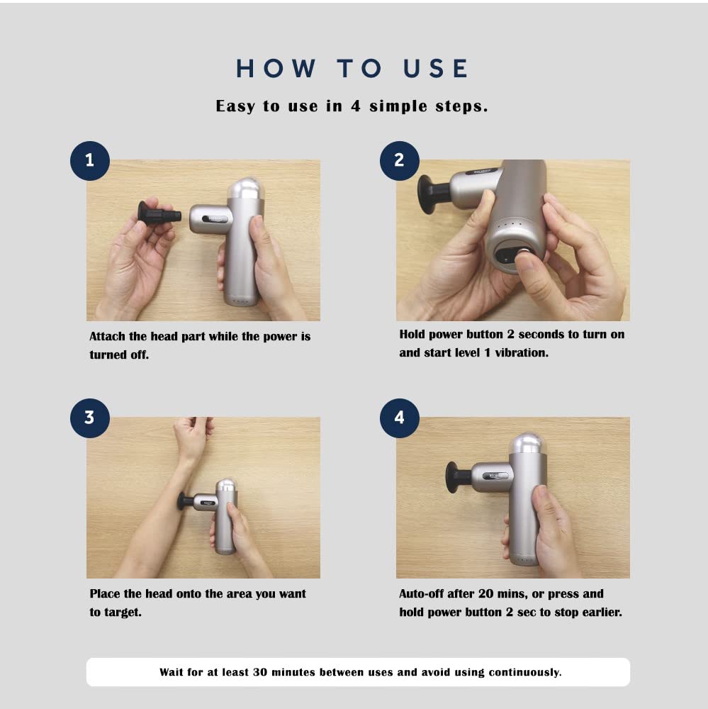 RIORES Solid Уход за всем телом Легкий 516 г Ультра маленький Компактный Мощная вибрация До 2900 минут Карманный размер Перезаряжаемый Портативный Доктор Шот