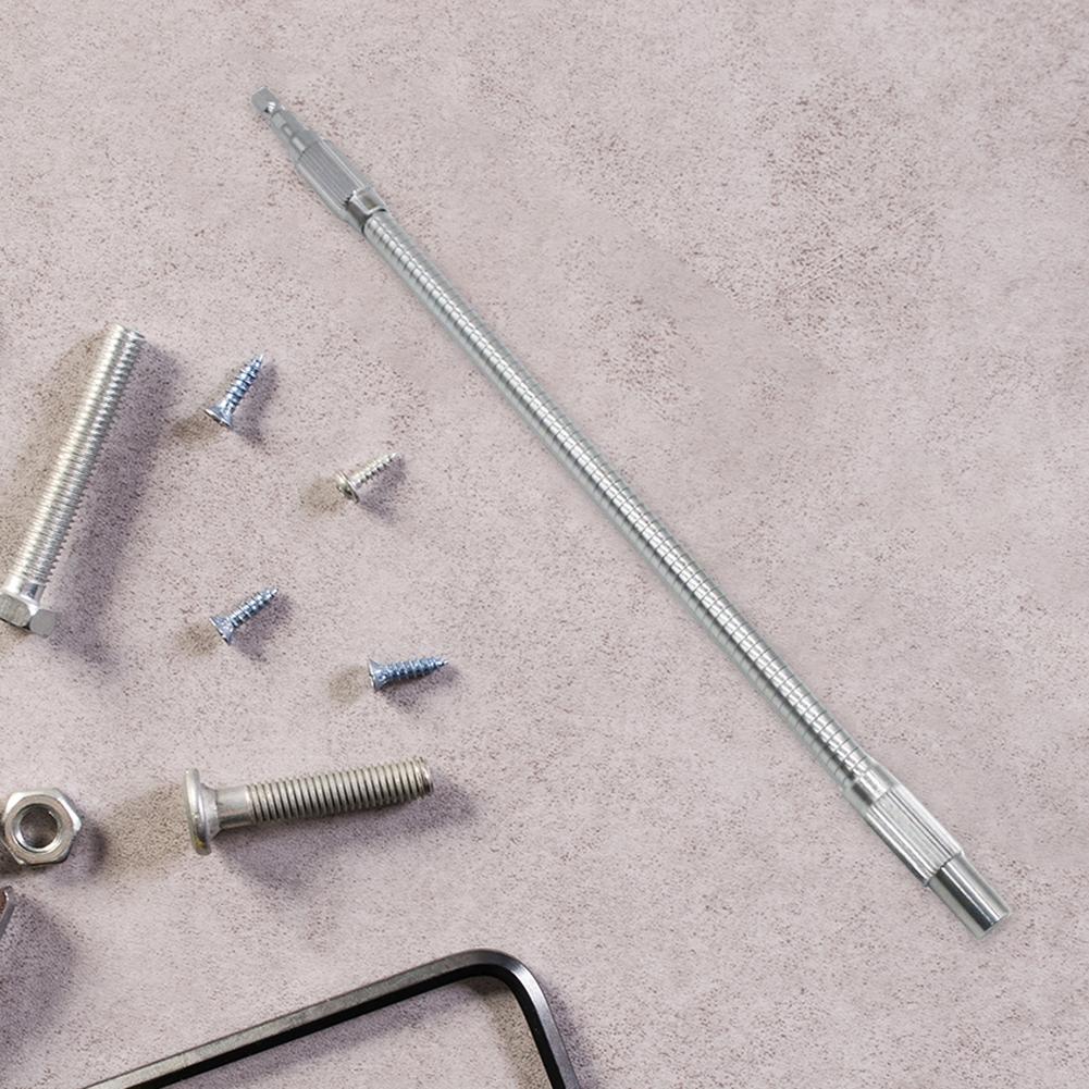 200/300mm Length Bendable Elastic Joint Head Shaft 1/4 Hex Shank Flexible Extension Bar Metal Flex Shaft for Screwdriver