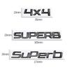 JBIW9 MetaL 3D Badge Logo Car Rear Trunk Body Sticker Letter Emblem For Skoda SUPERB 4X4 Accessories Glossy Black Matte black
