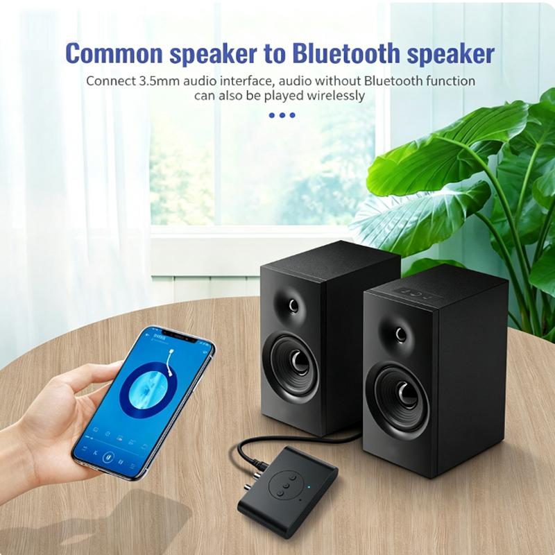 Bluetooth 5.2 Аудиоприемник 3,5 мм AUX RCA Двойной выходной интерфейс Hifi Стерео Музыка Беспроводной аудиоадаптер для ТВ ПК Автомобильный комплект Динамик