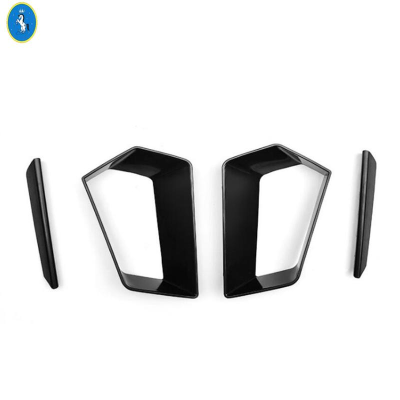 Black Car Front Fog Lamp Air Inlet Decor Frame Cover Trim Fit For GAC Trumpchi Empow Exterior Accessories