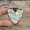 Abalone Shell Rough Pendant Electroformed Copper Gemstone Pendant Handmade Jewelry Aquamarine Rough Pendant Electroformed Jewelry For Gifts