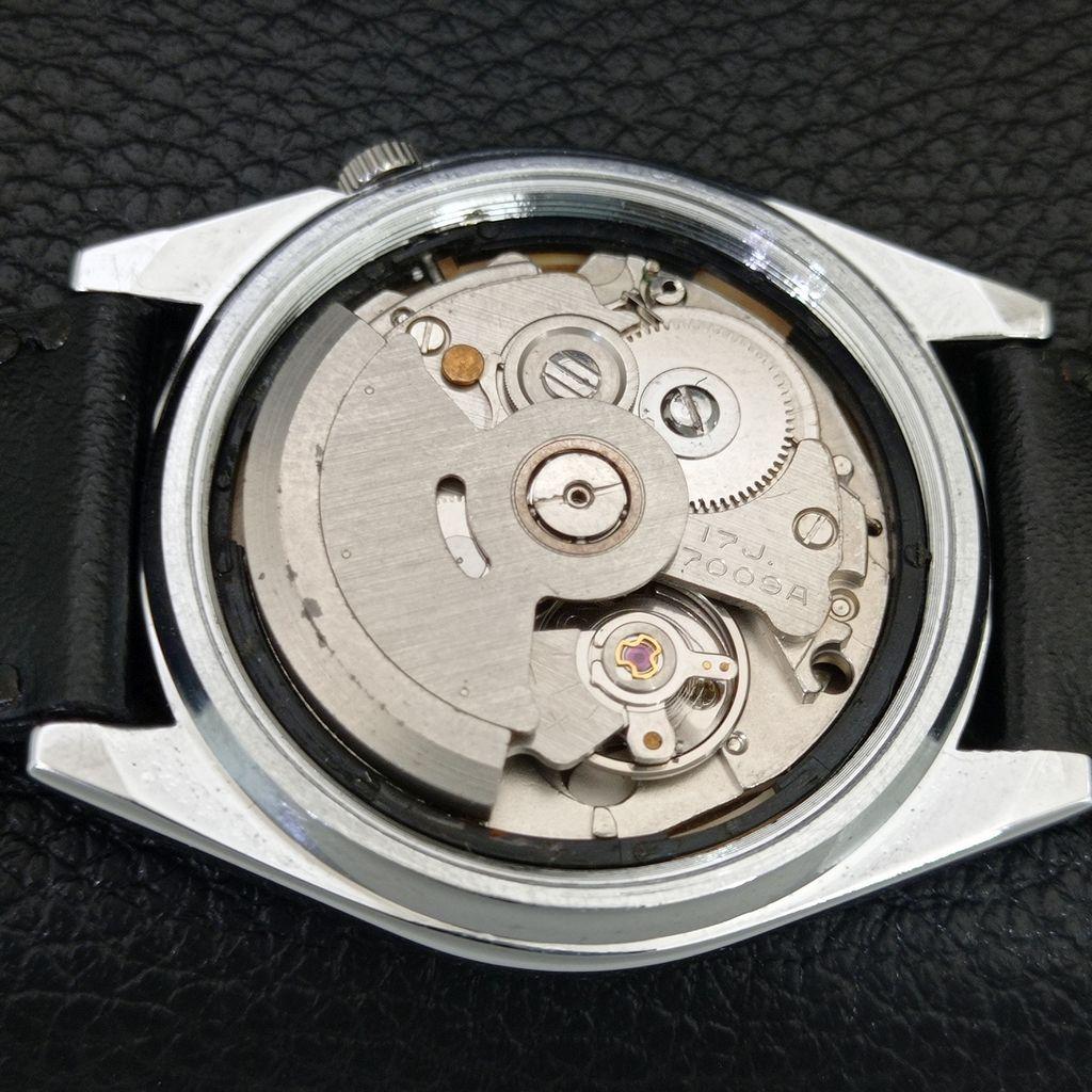 ОТРЕМОНТИРОВАННЫЕ МУЖСКИЕ ЯПОНСКИЕ АВТОМАТИЧЕСКИЕ ВИНТАЖНЫЕ ЧАСЫ SEIKO ЧЕРНЫЙ ЦИФЕРБЛАТ a445393-1