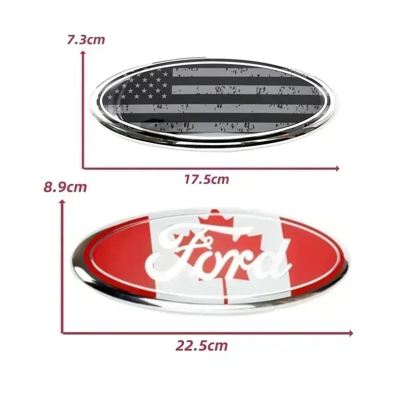 7/9 Inch ABS Car Body Front Rear Logo Emblem Stickers For Ford Edge Mondeo Kuga Ecosport Fiesta Focus Escape Ranger Fusion FKZLV1