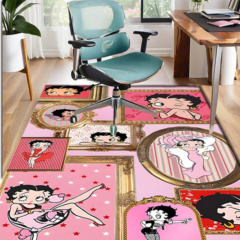 Betty Boop Pattern Rug, Indoor/Outdoor Mat, for Picnic, Gameroom, Bedroom, Office, Living Room, Home Decor Carpet, Birthday Gift