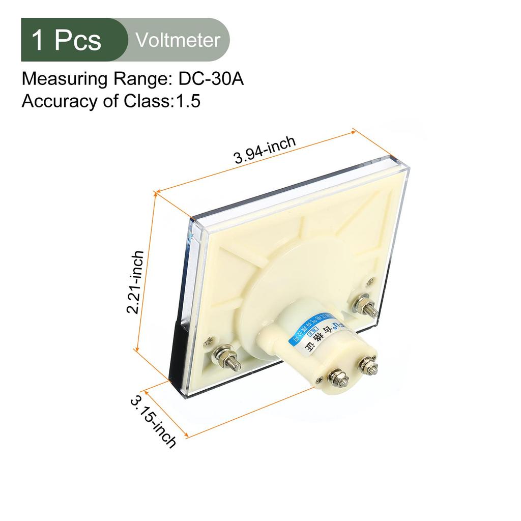 YOKIVE Analog Panel Ammeter Ampere Meter Current Tester for and Everyday Use 44C2-30A Office, Home, (DC 0-30A)