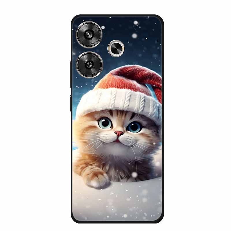 6.79" For Poco M6 4G Case POCOM6 Phone Cover Black Silicone Soft Back Cover Case For Xiaomi Poco M6 4G Case M 6 Protective Coque
