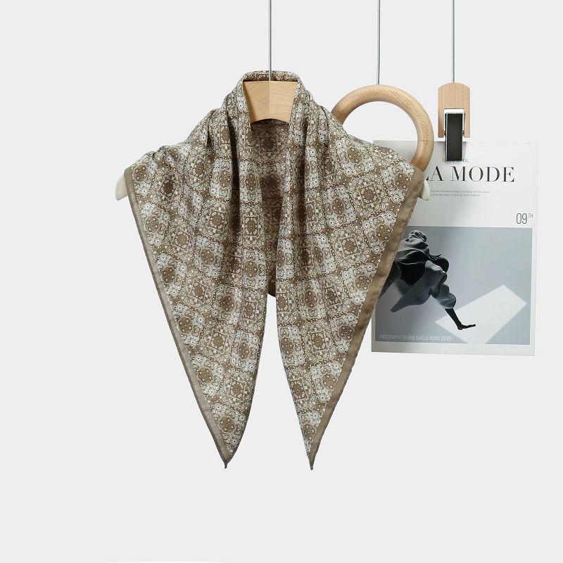 Decorative Simple Texture Silk Scarf Women'S New Style Spring And Autumn Summer Fashion Versatile Headscarf Work Scarf
