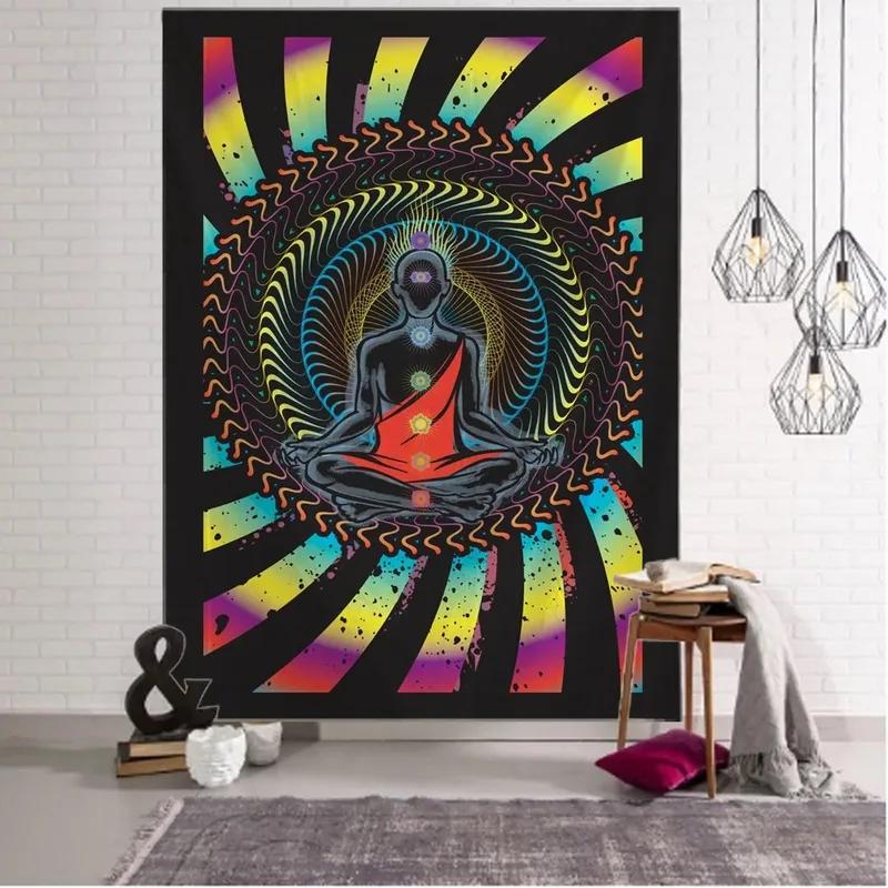 Статуя Будды Медитация Узор Гобелен Украшение стены Дома Гобелен Спальня Гостиная Гобелен