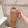 Stainless Steel Ice Cream Cup Large Capacity Vacuum Cup for Women Office Straw Water Cup for Women Good-looking with Handle