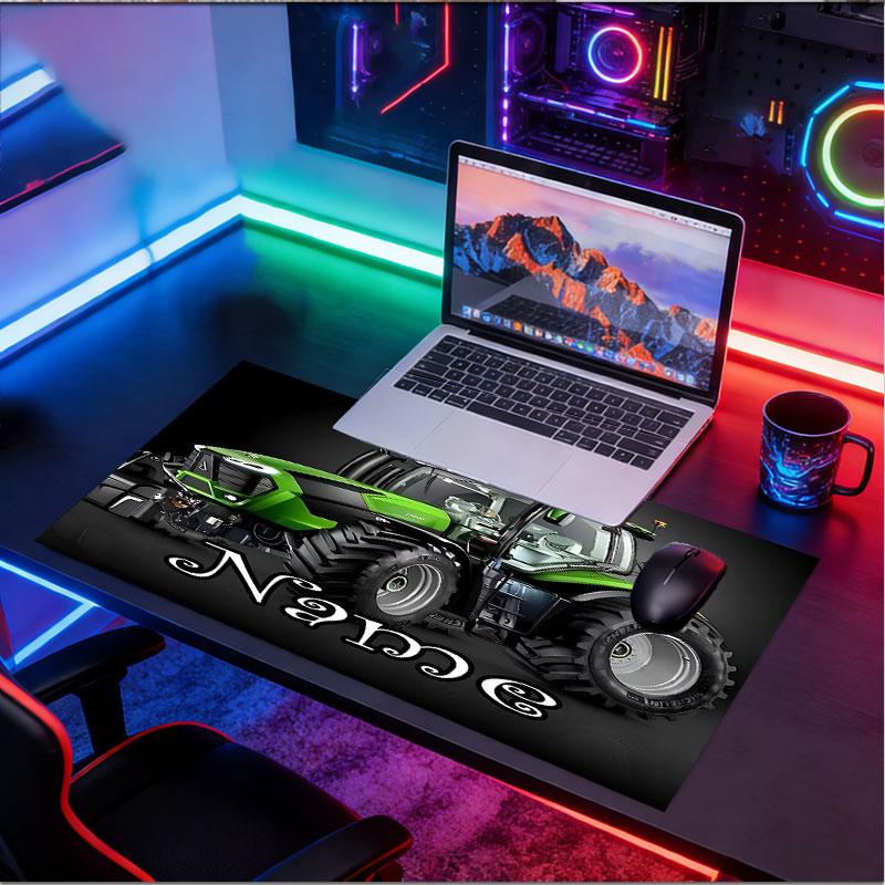 Custom Name Personalized Landwirtschafts‑Simulator Pattern Mousepad, Laptop PC Desk Mat, Decorative Desk Mat for Home Keyboard Pad Gift